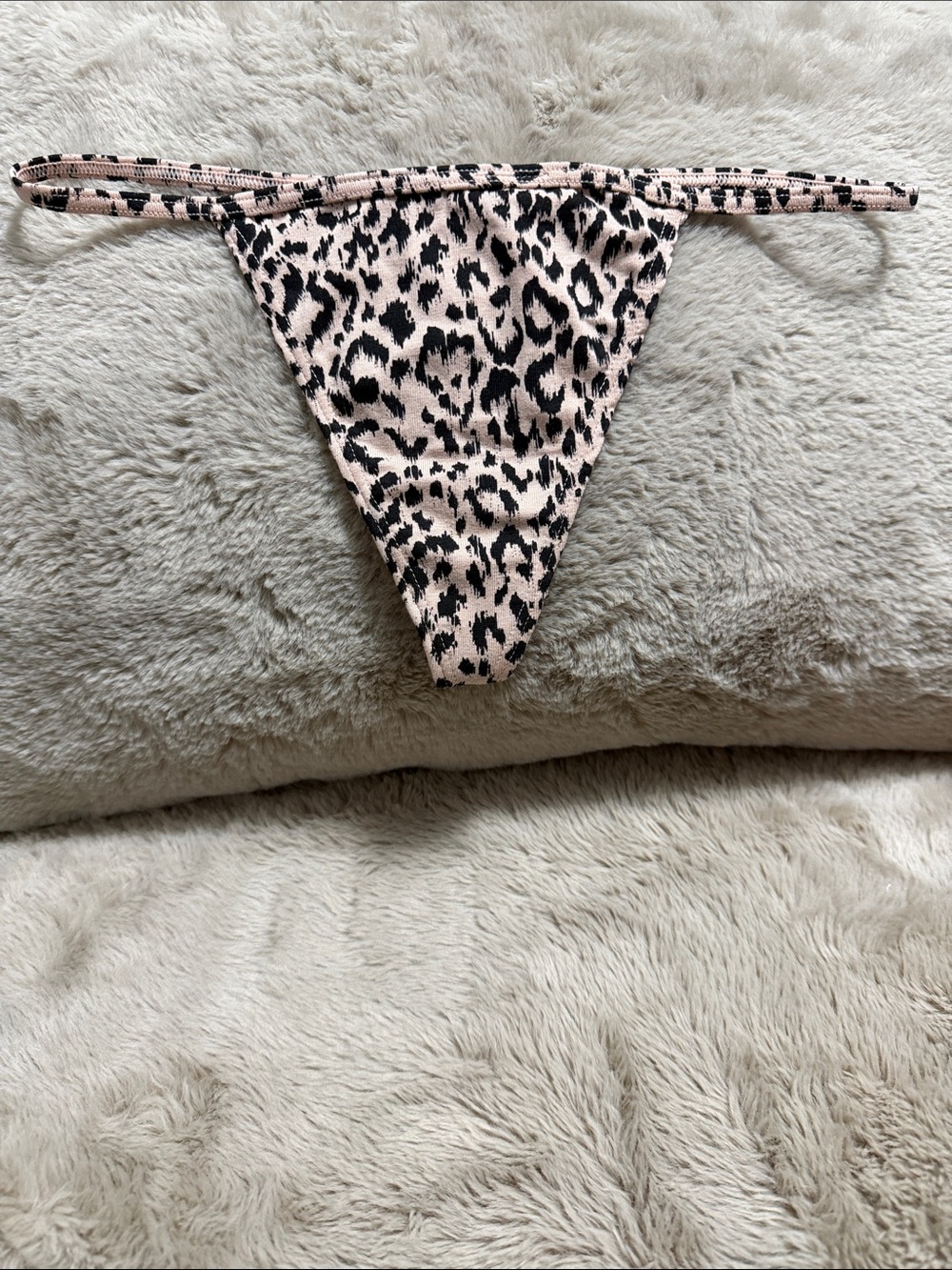 PINK Victoria's Secret Pink and Black Leopard Cheeky Bikini Bottom
